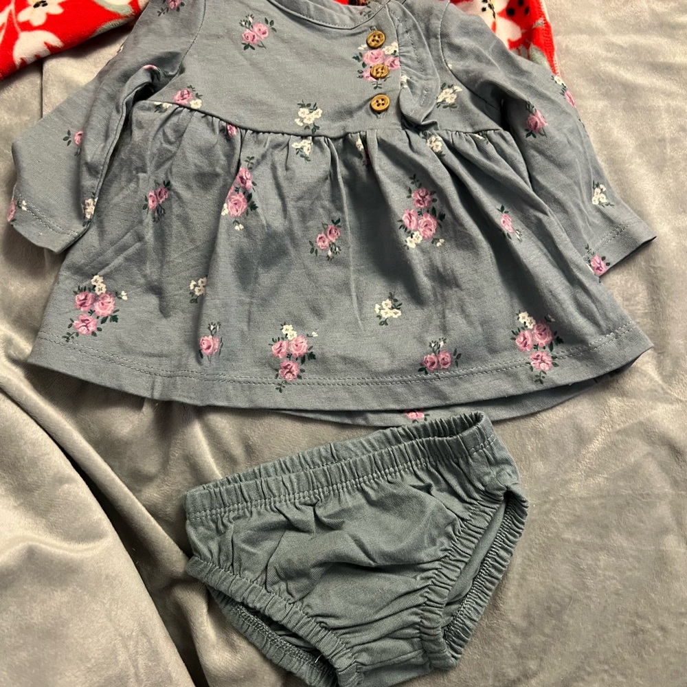 6pc NWOT newborn baby girl carters clothing lot - Picture 5 of 10